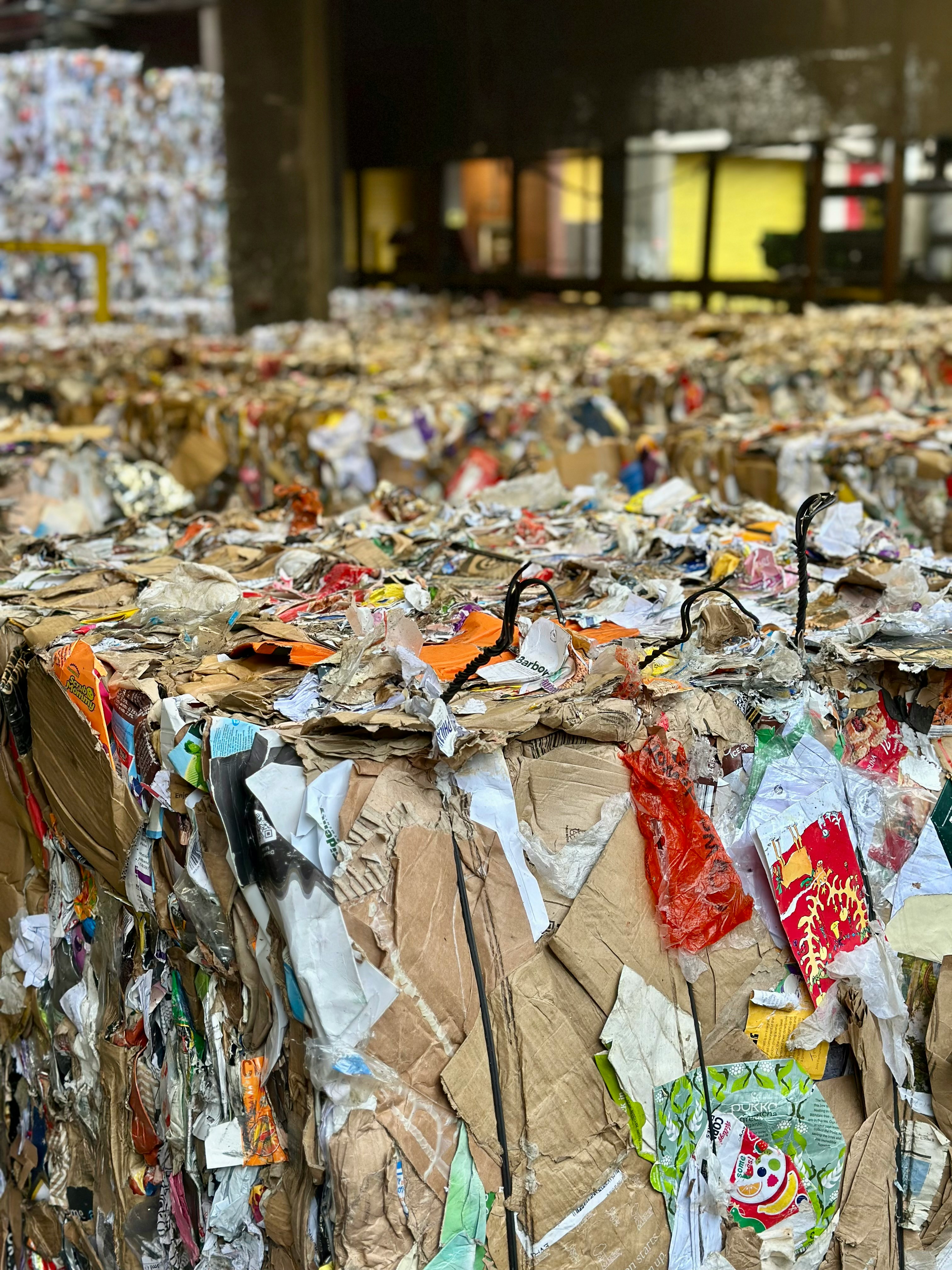 Cardboard recycling at facility