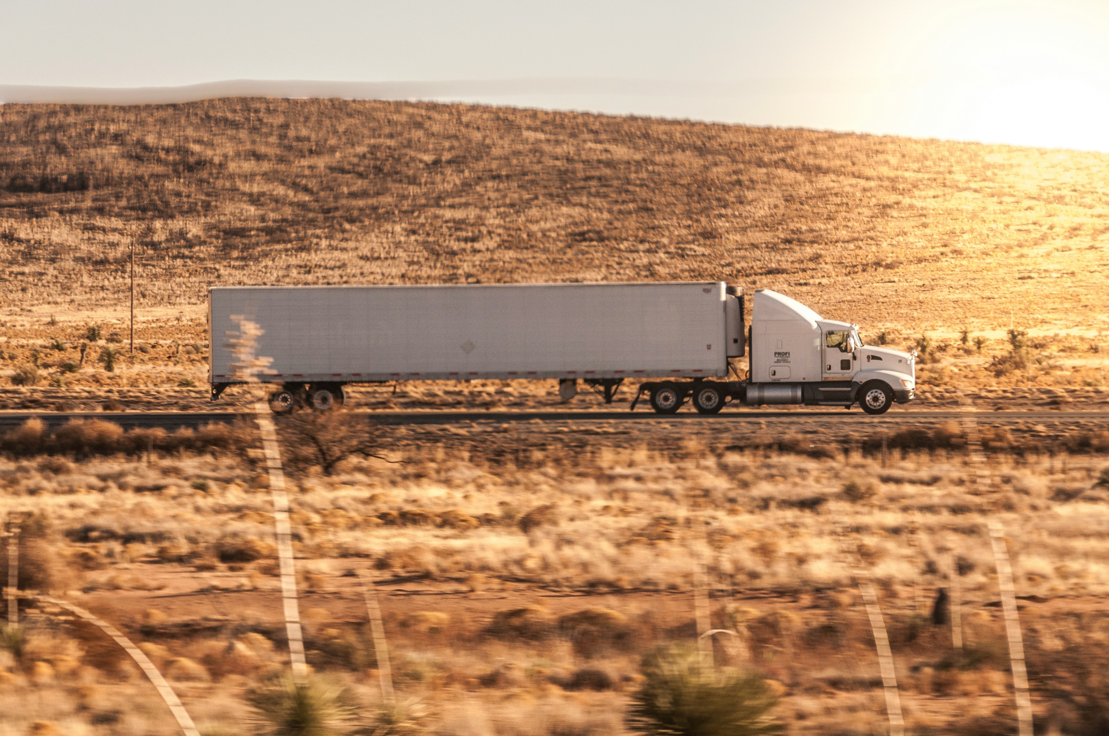 Semi truck on open highway